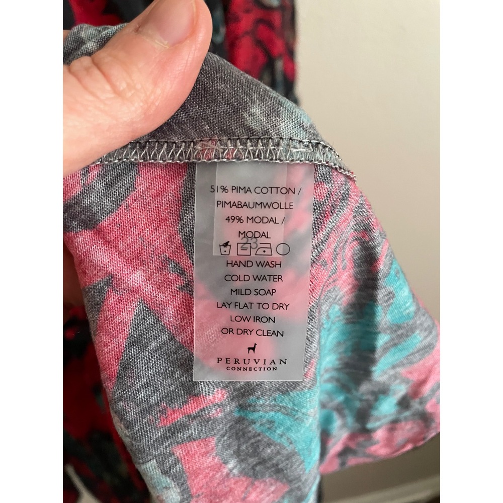 NWT Peruvian Connection Ravenwood Dress Ruby Red Pima Cotton XXL Lagenlook Artsy - Picture 9 of 9